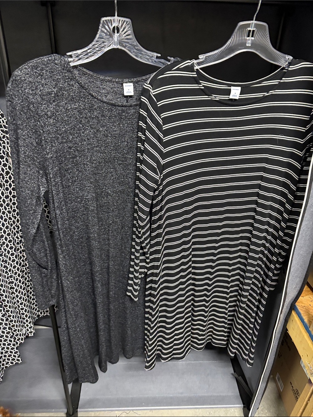 Old Navy Black Striped Long Sleeve Dresses
